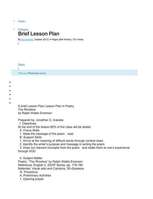 Detailed Lesson Plan in English 2 - (VERBS) | DOCX