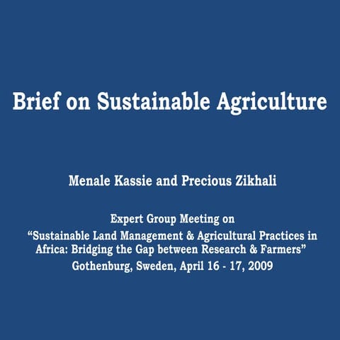 Brief On Sustainable Agriculture Precious Final