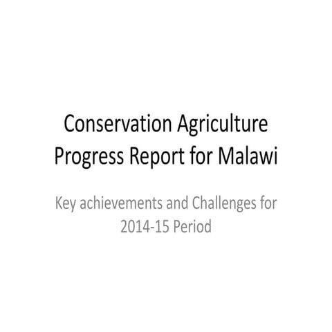 Conservation Agriculture in Malawi | PDF
