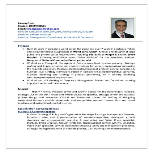 Farooq Omar CV 2014