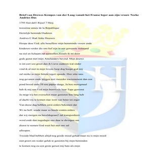 Brief van drewes kempes van der laag