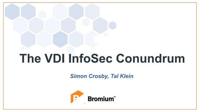 The VDI InfoSec Conundrum