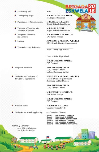 closing program sample | PPT