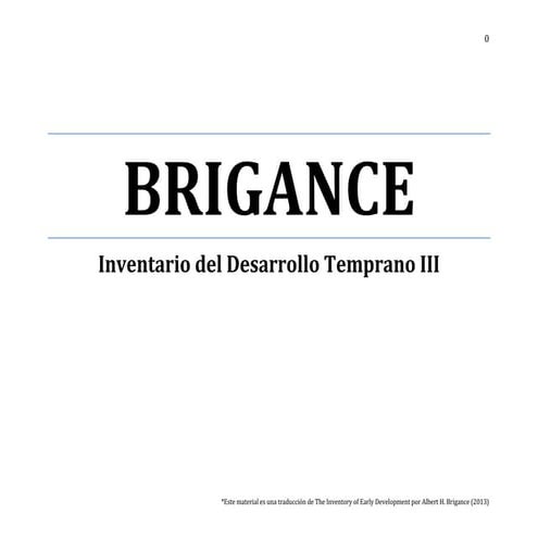 BRIGANCE INVENTORY OF EARLY DEVELOPMENT. | PDF