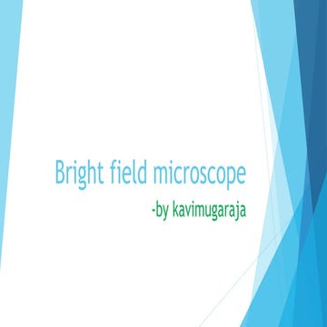Bright field microscope and its working principle