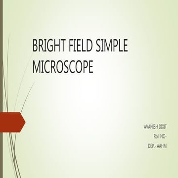 Bright field simple microscope