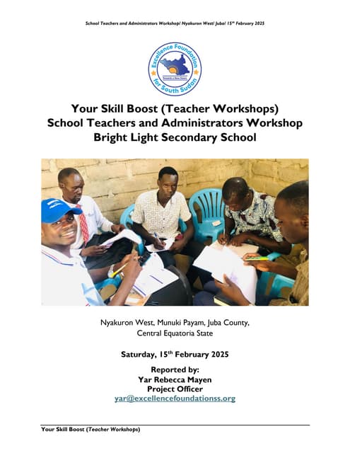 Bright Light Secondary School Teachers Workshop Report February 2025
