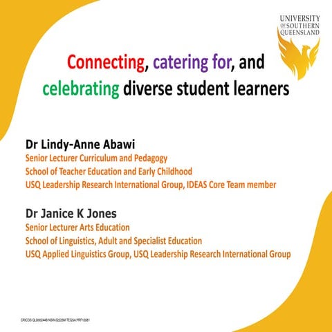 Connecting, catering for, and celebrating diverse student learners