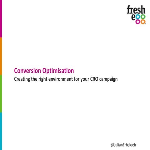 Conversion Optimisation: Creating the right environment for your CRO campaign