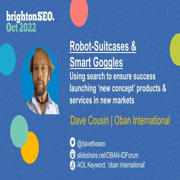How to launch 'new concept' products & services in new markets | Dave Cousin ...