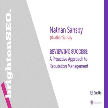 Brighton SEO - Proactive Reviews Management