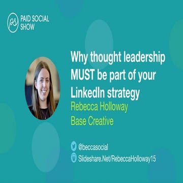 Why thought leadership MUST be part of your LinkedIn strategy // BrightonSEO ...
