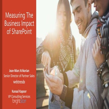 Analytics Drives Adoption - SPTechCon 2014 Presentation By BrightStarr and We...