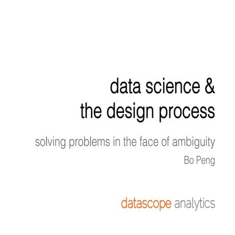 BrightTALK quick talk: Data Science and the Design Process