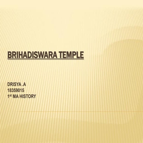 Brihadiswara temple pdf