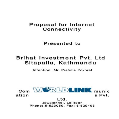 Brihat investment proposal for internet | DOC
