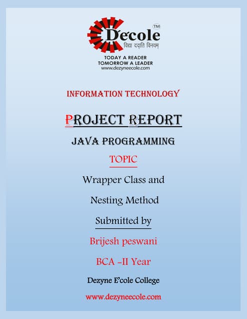Brijesh Peswani,BCA 2nd Year