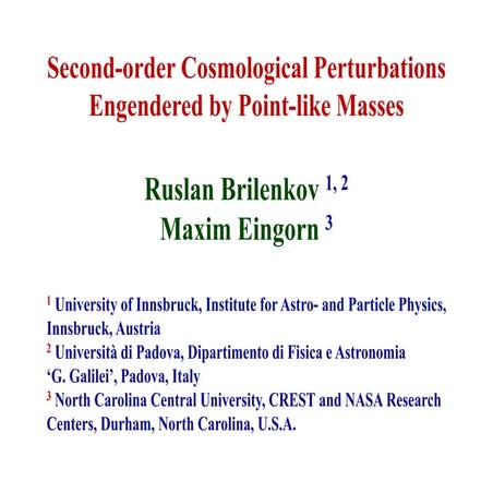 Second-order Cosmological Perturbations Engendered by Point-like Masses
