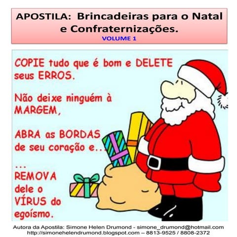 Brincadeiras para o natal  e confraternizações