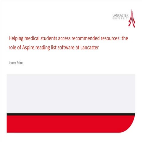 Helping medical students access recommended resources - the role of Aspire re...