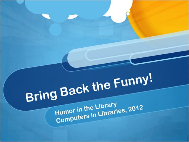 Bring Back the Funny at the Library