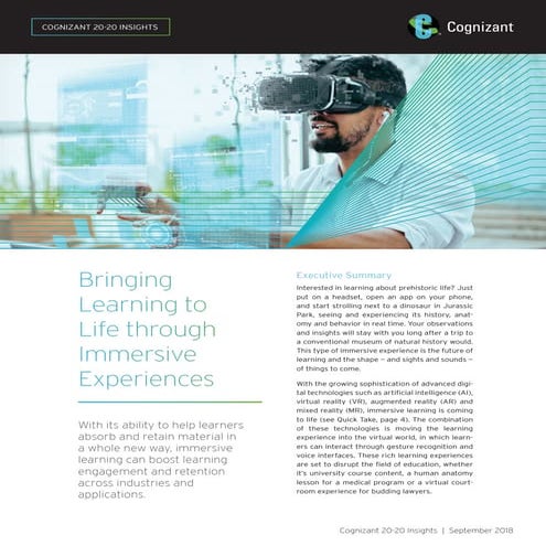 Bringing Learning to Life through Immersive Experiences