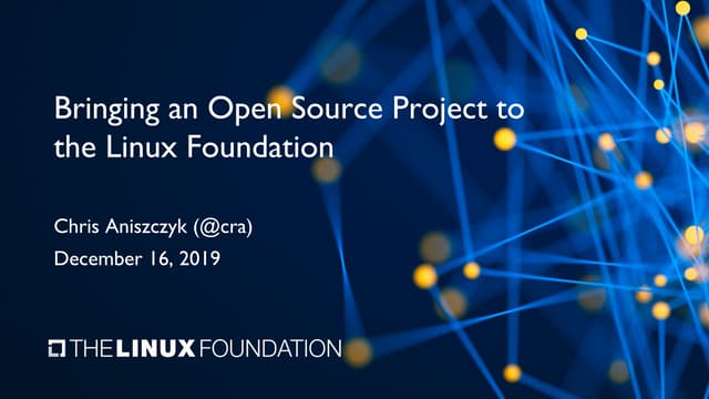 Bringing an open source project to the Linux Foundation