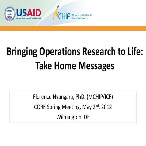 Bringing operations research to life_nyangara2_5.2.12