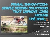 Frugal Innovation: Low Tech, Simple...