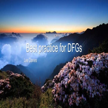 Good practice session - DFG Champions roadshow Bristol