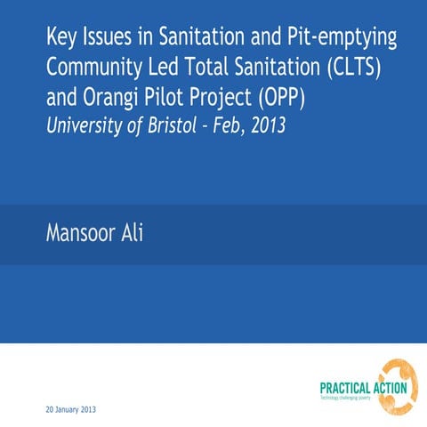 Sanitation in Developing Countries
