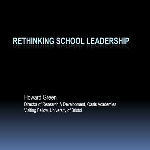Rethinking School Leadership
