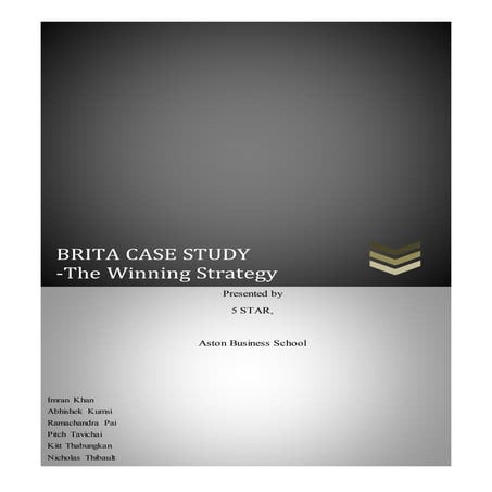 Brita Water Filter Case Study