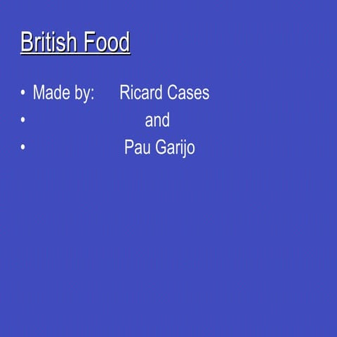 BRITISH FOOD | PPT