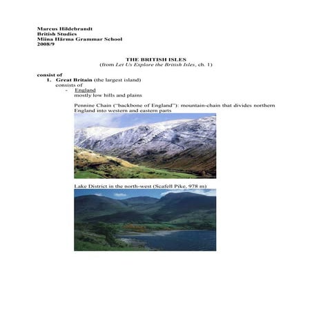 Unit 1: British Isles