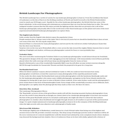 British landscape for photographers