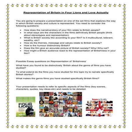 Britishness in Case Studies Task