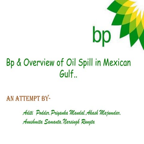 British petroleum & gulf oil spill of 2010