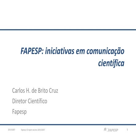 FAPESP: iniciativas em comunicação científica