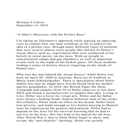 Brittany S CulverSeptember 14, 2016A Man’s Obsession wi.docx