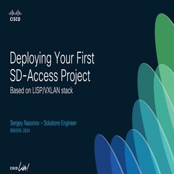 Deploy your first sd access project cisco | PDF
