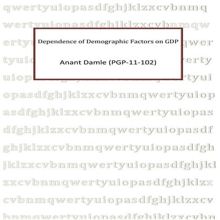 Dependence of Demographic Factors on GDP