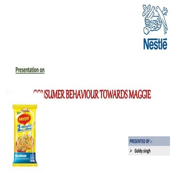 consumer Behaviour Towards Maggie