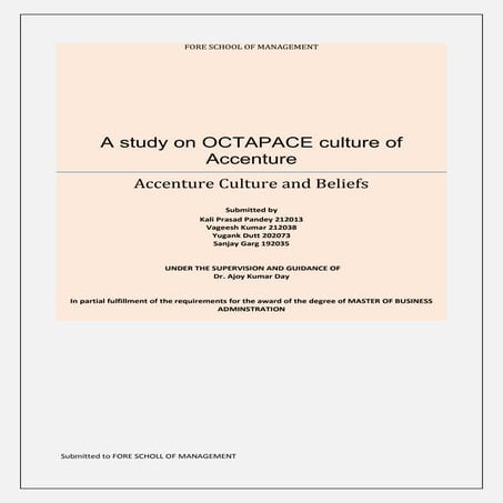 A study on OCTAPACE culture