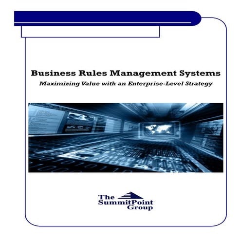 Business Rules Managment Systems; Maximizing Value
