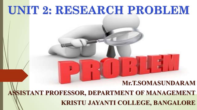 Business Research Methods - Identification of Research Problem, Literature Re...