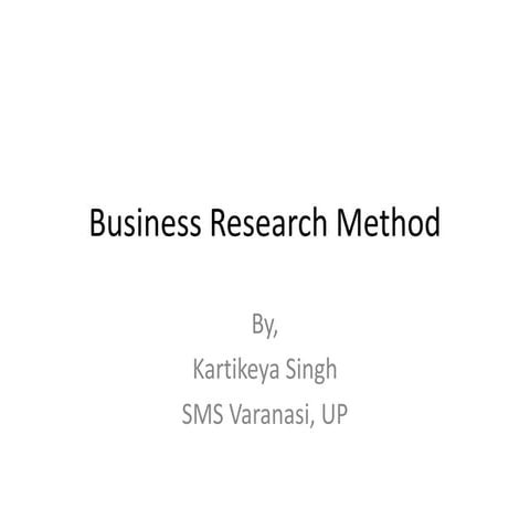 Business Research Method - Unit I, AKTU, Lucknow Syllabus