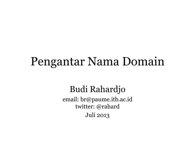 Pengantar Nama Domain