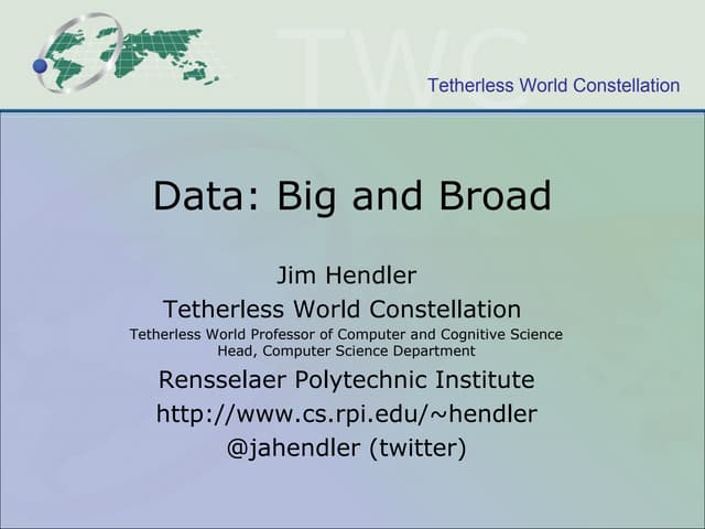 Data Big and Broad (Oxford, 2012)