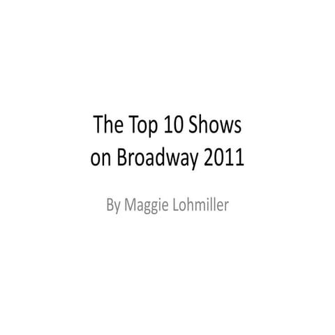 The Top 10 Shows on Broadway in 2011